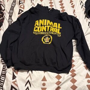 Gildan Black Crewneck Sweater with Yellow Print